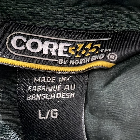 CORE 365 BY NORTH END WINDBREAKER SIZE LARGE FRONT ZIP POCKETS FOREST GREEN NEW - Picture 9 of 14